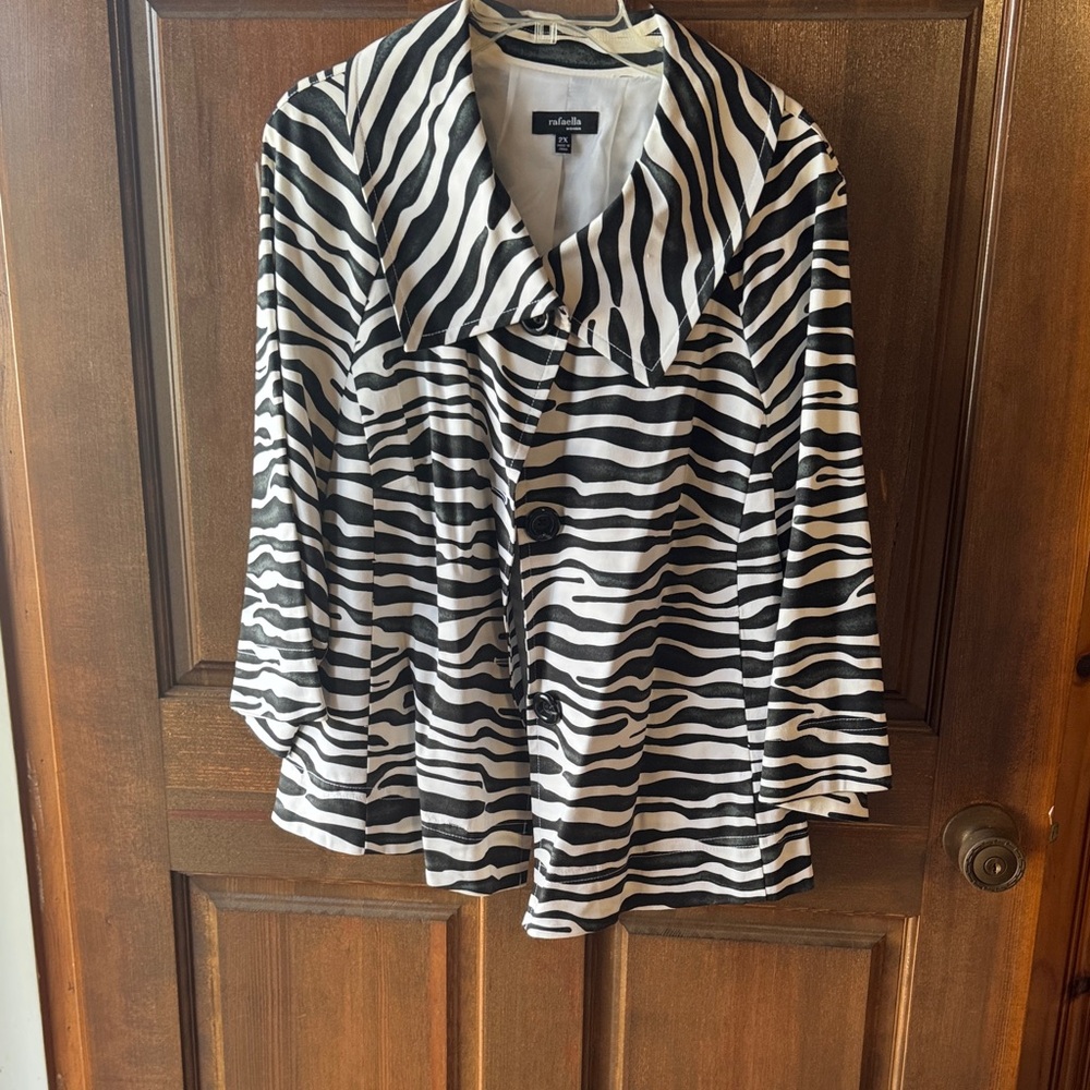 Rafaella Black and White Zebra Blazer